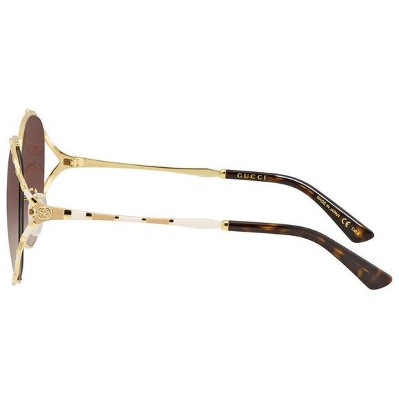 NEW Gucci Brown and Gold Oval Women\'s Sunglasses main image 4